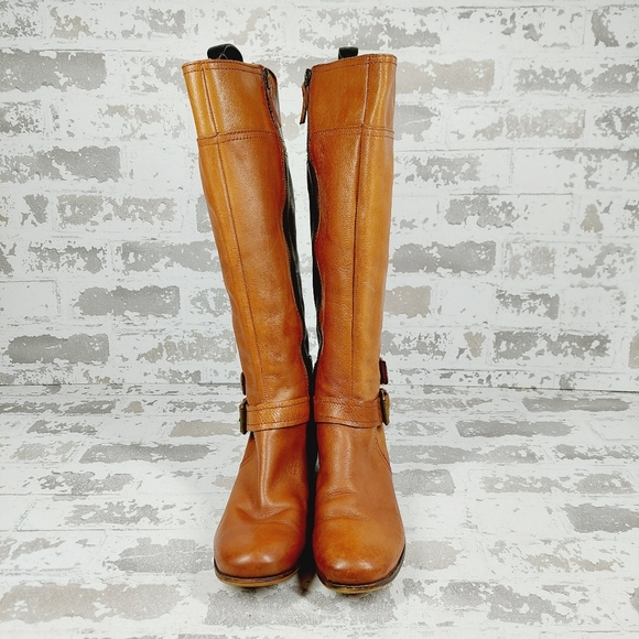 Nine West American Heritage Collection Sassy Fran Cognac Brown Riding Boots I728 - Picture 3 of 16